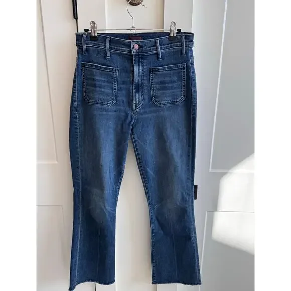 Mother The Hustler Patch Pocket Ankle Fray Jeans Sz 27 - Picture 5 of 12